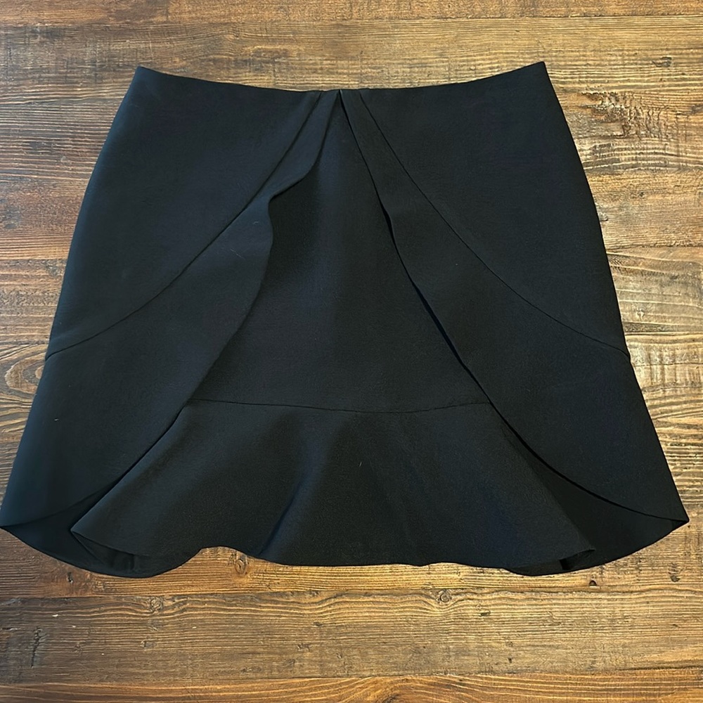 BCBG Maxazria Black ruffle mini skirt